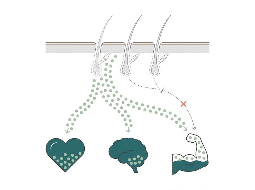 Nutrients are diverted away from the follicles to the heart, brain and muscles