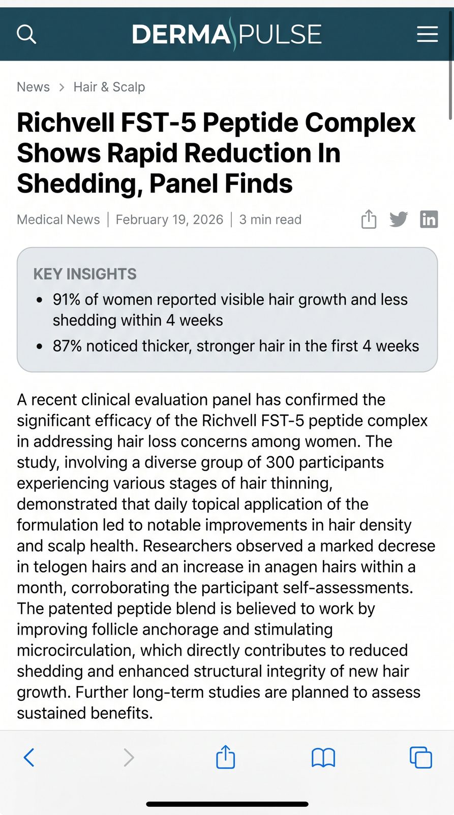 Trade press coverage of the Richvell panel results
