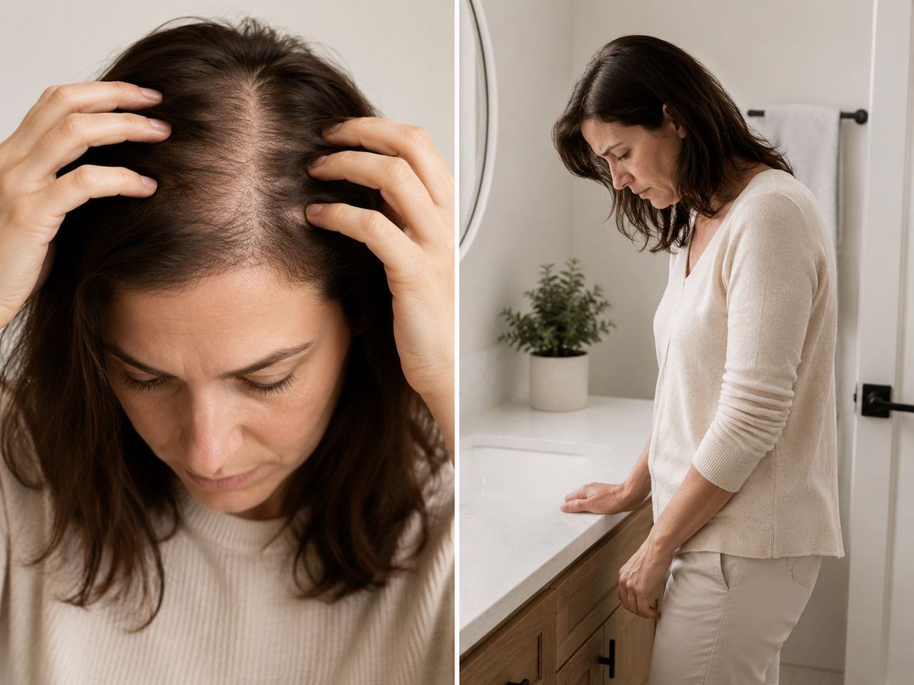 A woman happy with her hair
