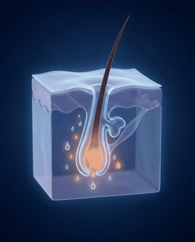 FlexLock film locking the strand while the follicle is fed